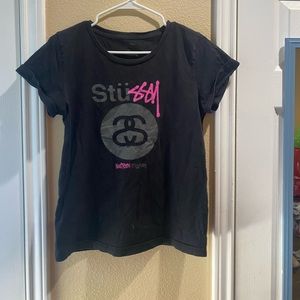 Black,Grey& pink original stussy t-shirt